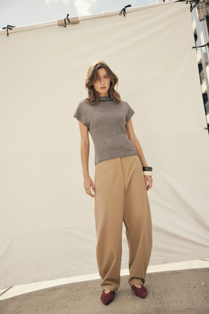encased full length pant / camel