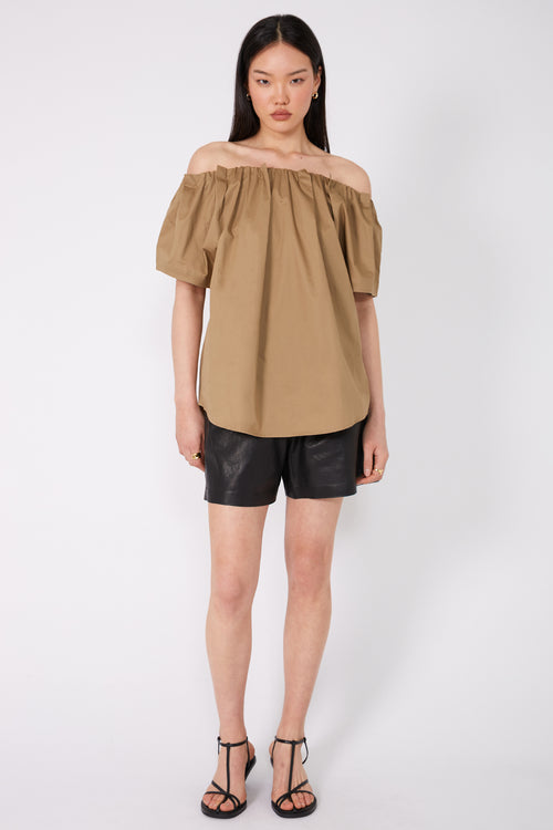 entreat short sleeve top / camel