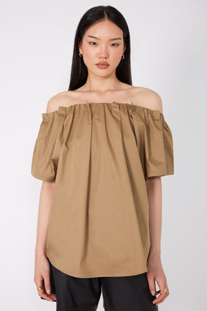 entreat short sleeve top / camel