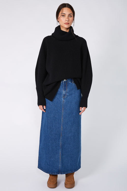 exact skirt / vintage blue stonewash
