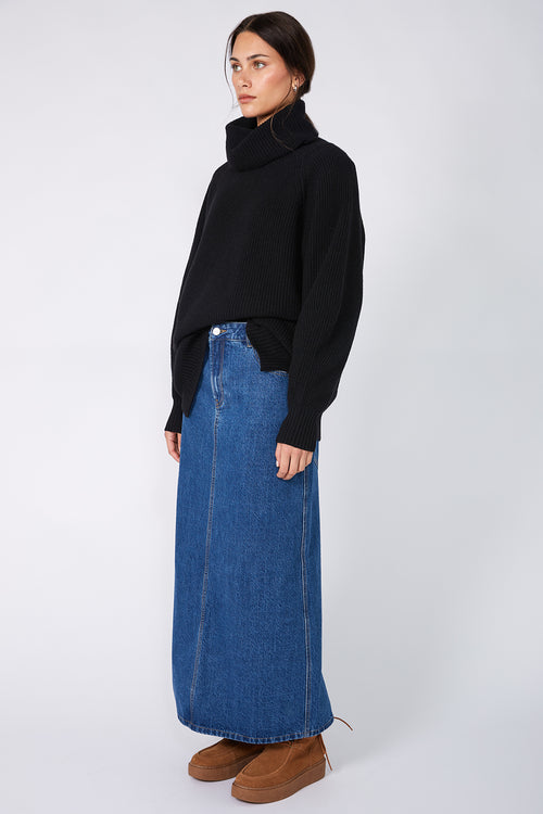exact skirt / vintage blue stonewash