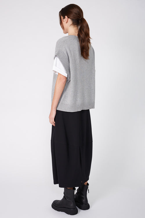 expect button vest / grey marle