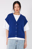 expect cropped button vest / Biro blue