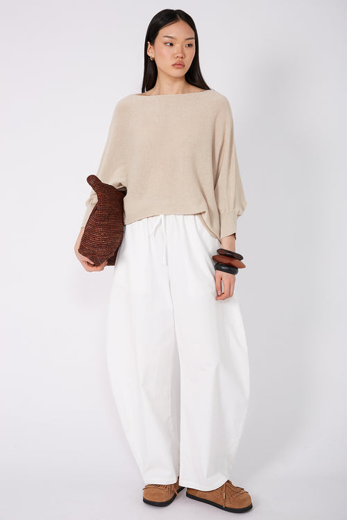 extension sleeve sweater / pumice