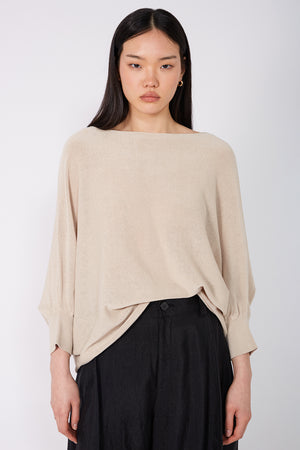 extension sleeve sweater / pumice
