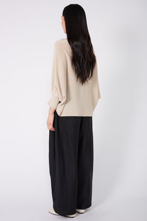 extension sleeve sweater / pumice