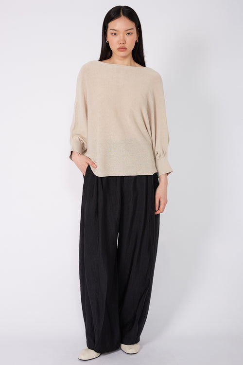 extension sleeve sweater / pumice