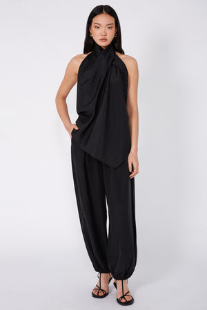 filament scarf top / black