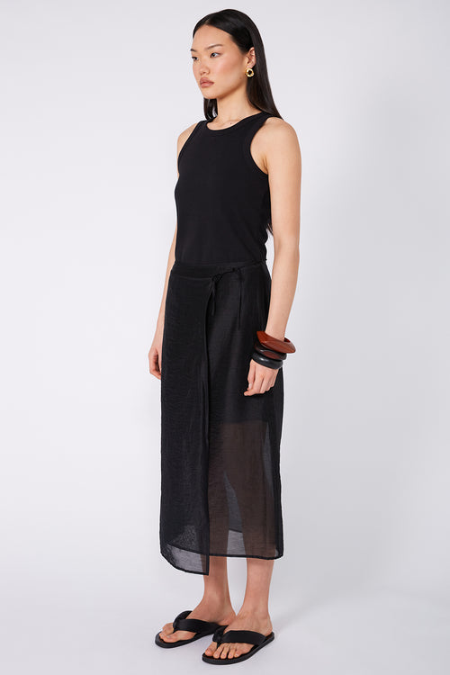 flint midi skirt / black