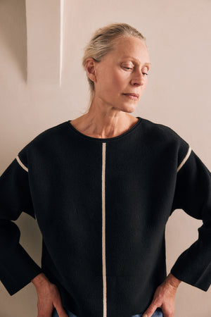 flint sweater / black|natural