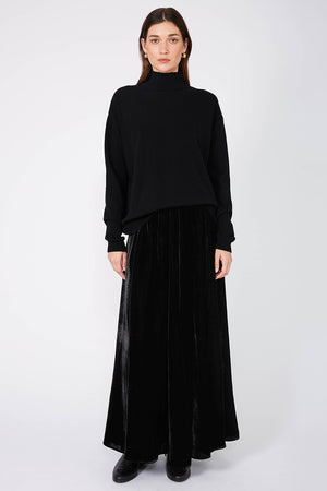 flute skirt / black velvet