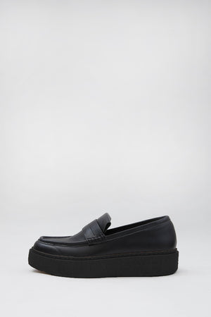 fold loafer kick / black|black