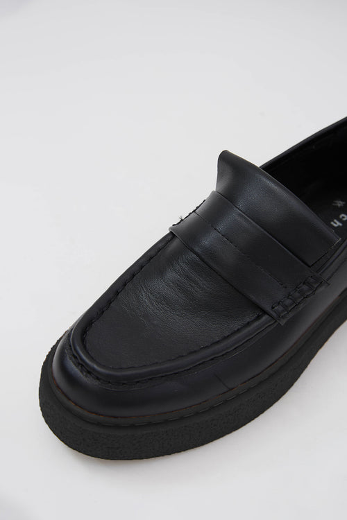 fold loafer kick / black|black