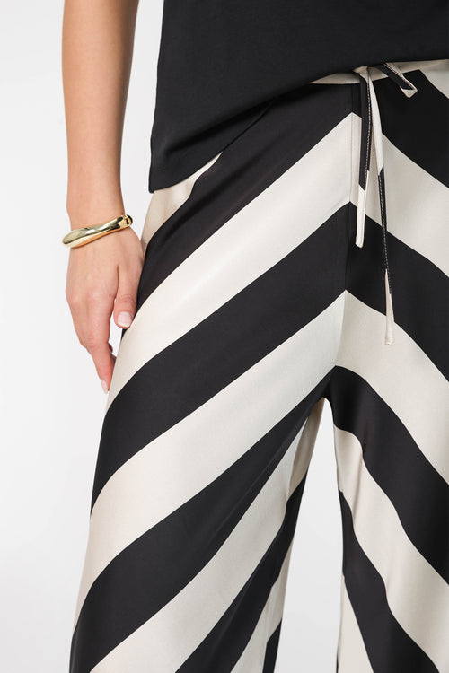 frame bias pant / natural|black stripe