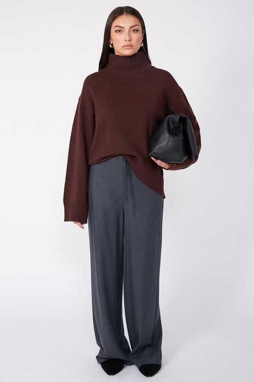 frame bias pant / charcoal marle