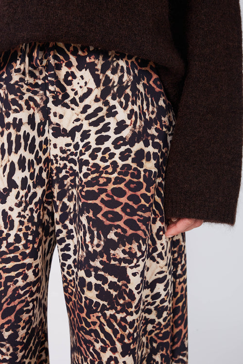 frame bias pant / ochre| black| cream cheetah print