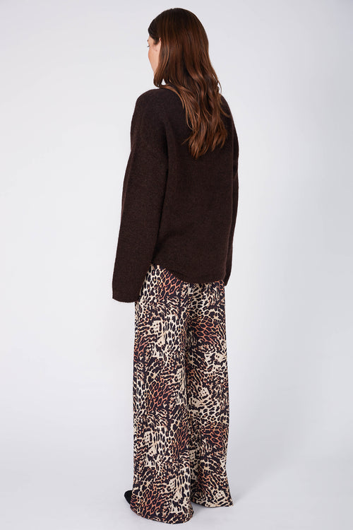 frame bias pant / ochre| black| cream cheetah print
