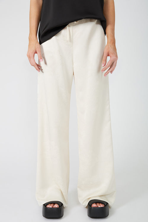 frame pant / cream flower jacquard