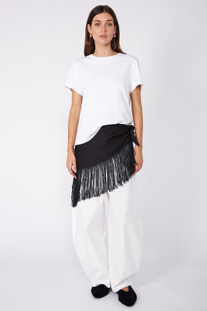 fringed oversized bandana / black
