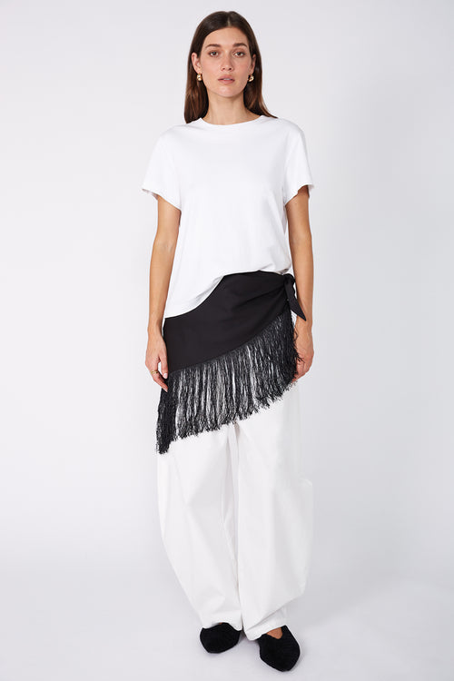 fringed oversized bandana / black