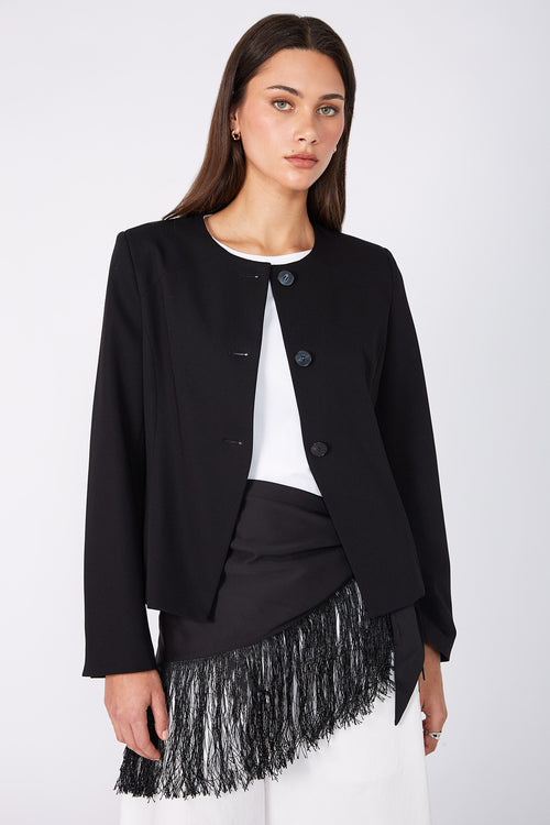 fringed oversized bandana / black
