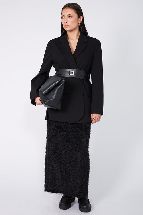 fringy skirt / black