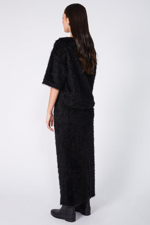 fringy skirt / black