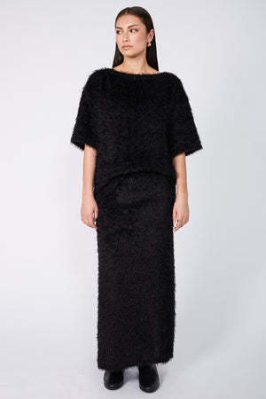 fringy skirt / black