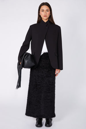 fringy skirt / black