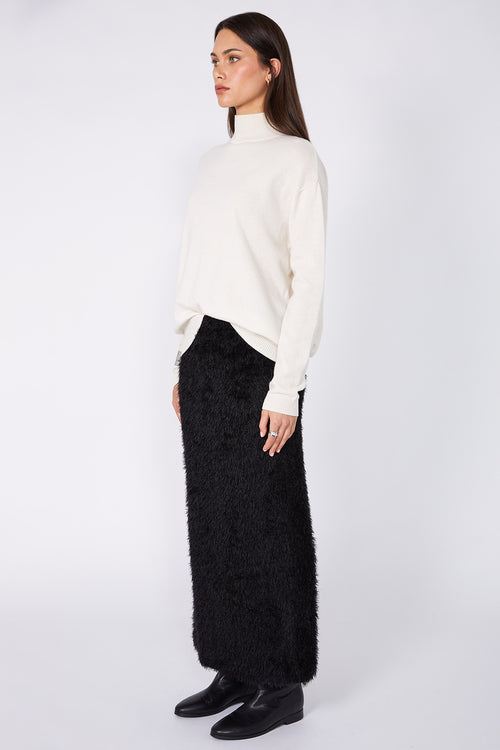 fringy skirt / black