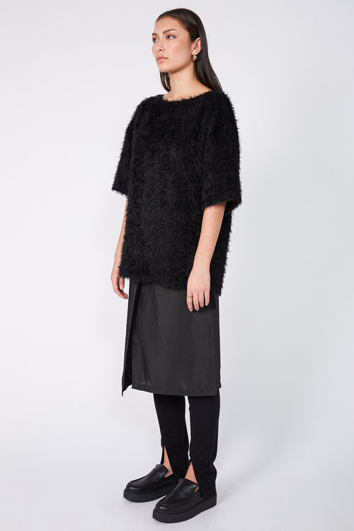 fringy tee / black