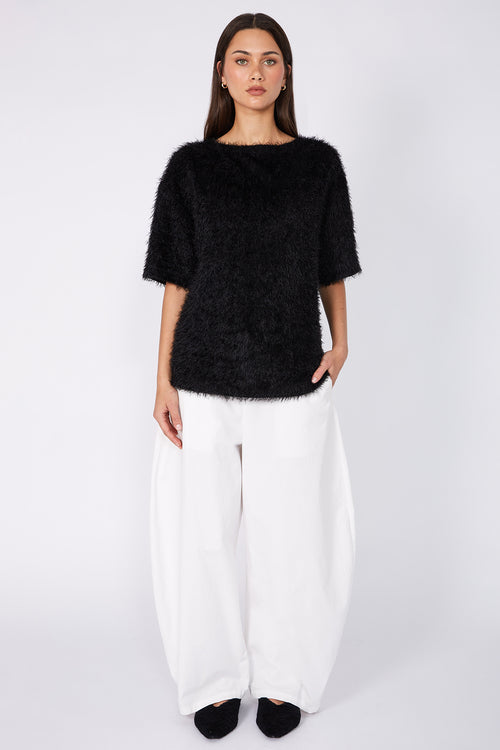 fringy tee / black
