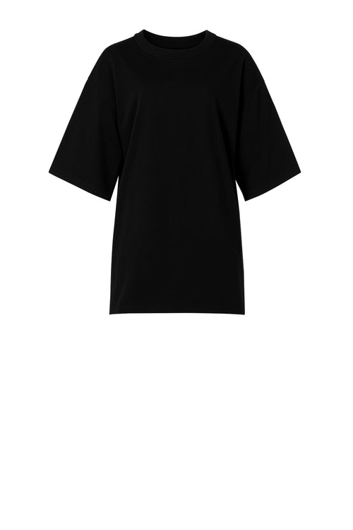 fronted longline tee / black
