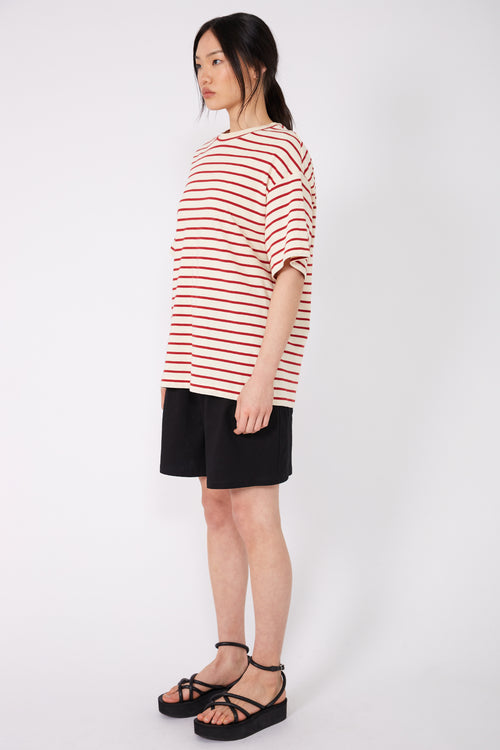 front runner tee / cream | red stripe