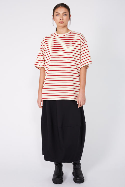 front runner tee / cream | red stripe