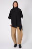 funnel cape coat / black