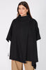funnel cape coat / black