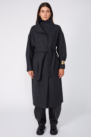 funnel coat / dark charcoal marle