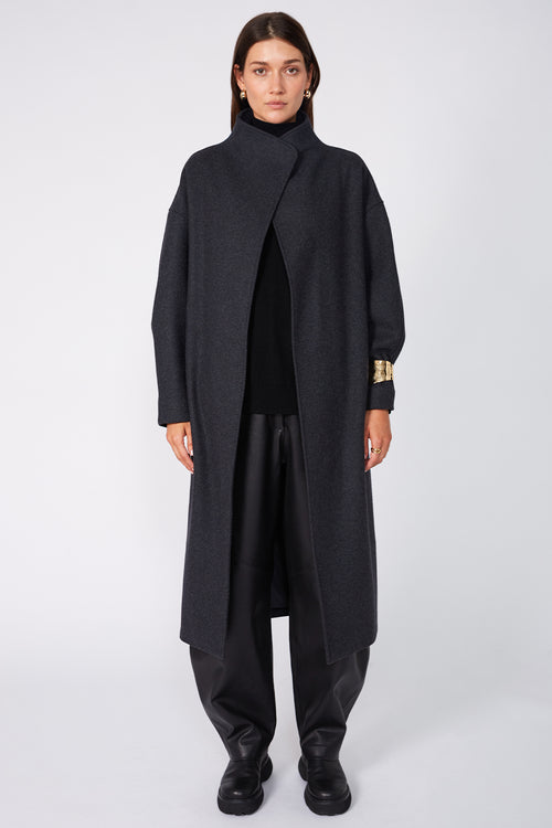 funnel coat / dark charcoal marle