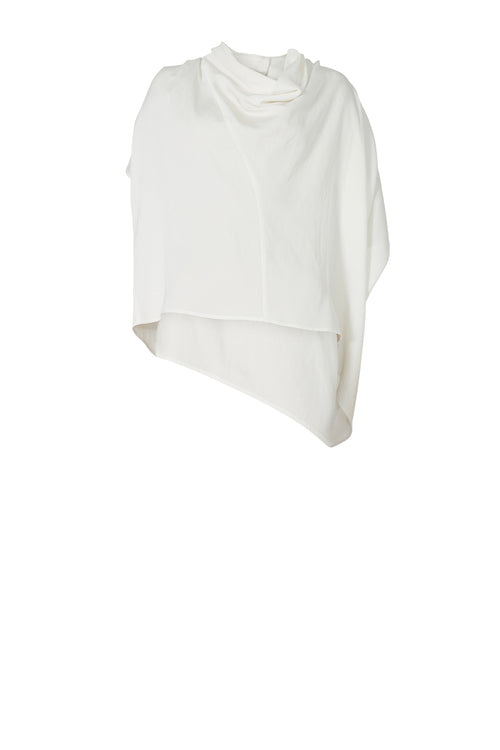 funnelled cape top / white