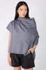 funnelled cape top / steel blue