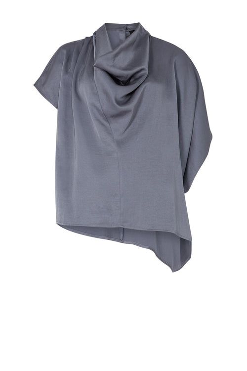 funnelled cape top / steel blue