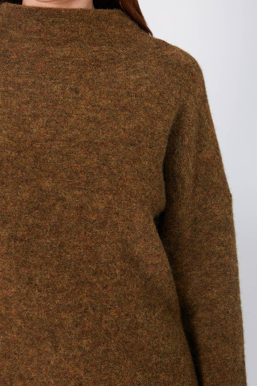 funnel sweater / toffee marle