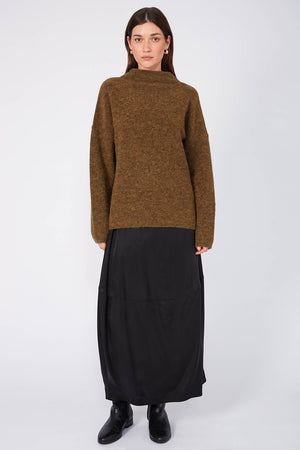 funnel sweater / toffee marle