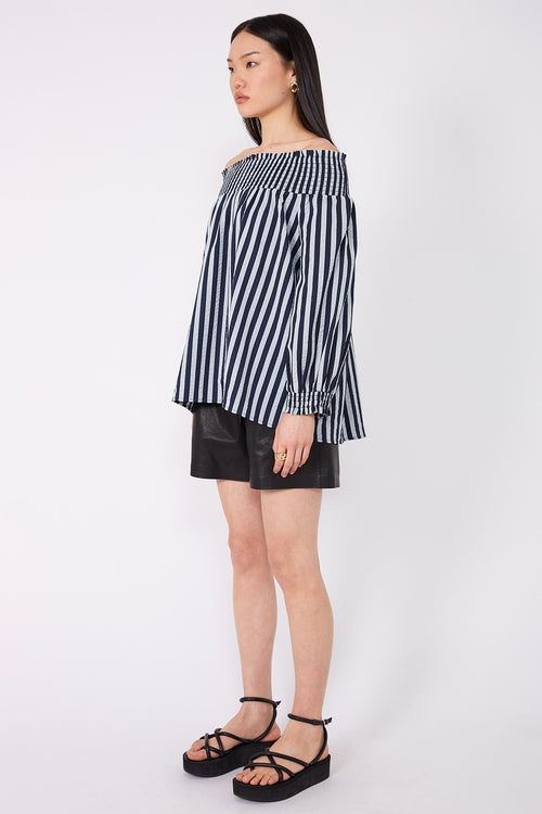 gale top / navy|blue stripe