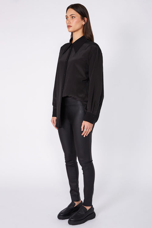 glossy pant / black