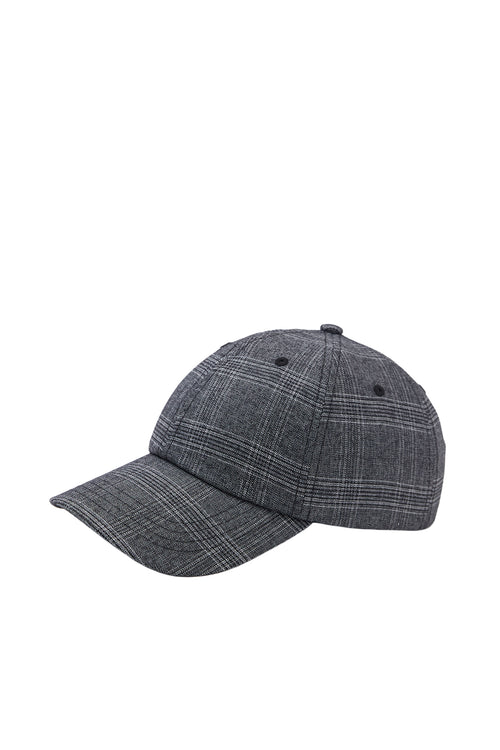 grey plaid cap / grey marle