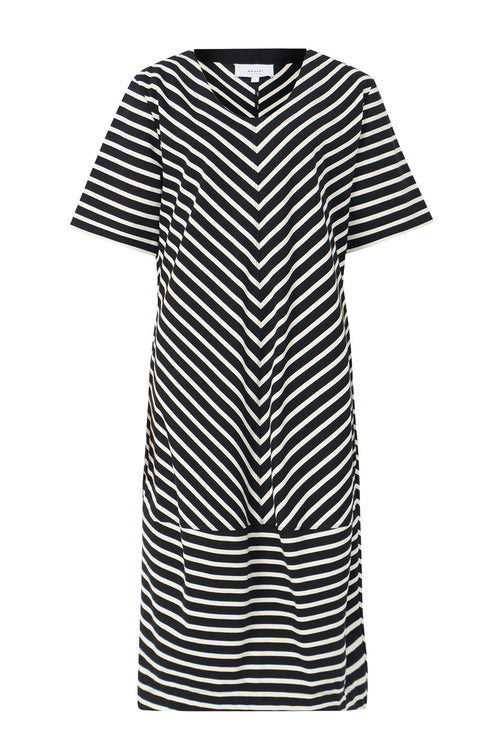 heed dress / black|buttermilk stripe