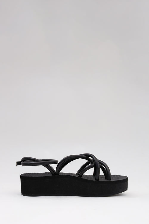 incline sandal / black