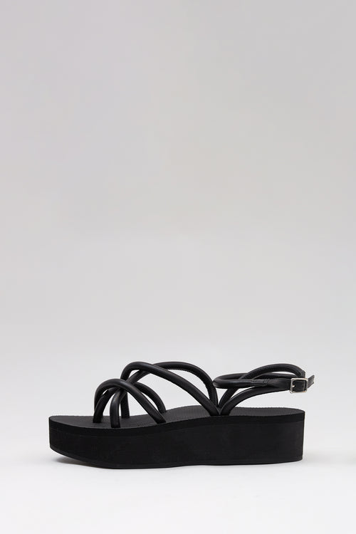 incline sandal / black